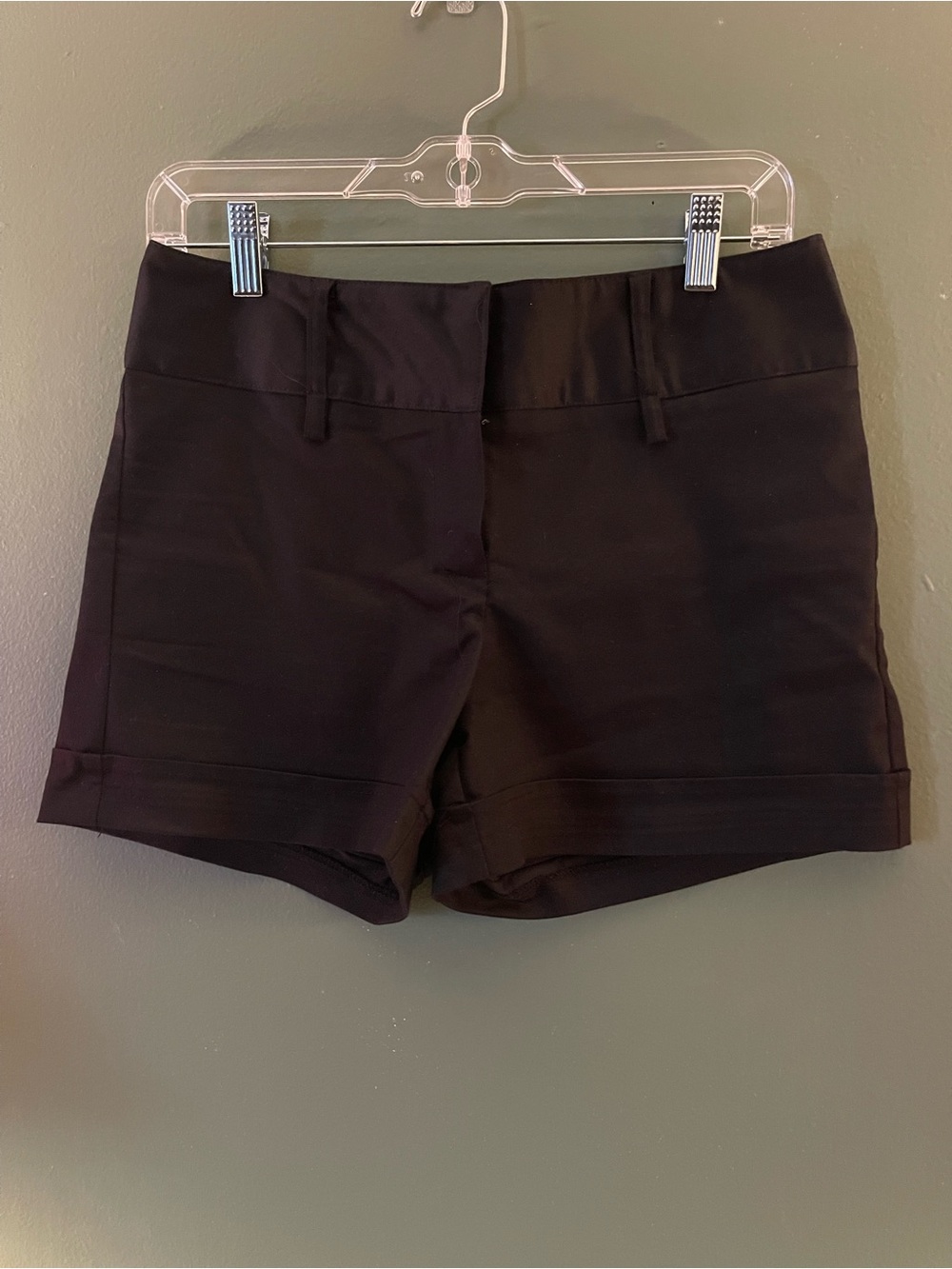 MKM Designs Black High-Waist Tailored Cuffed Shorts